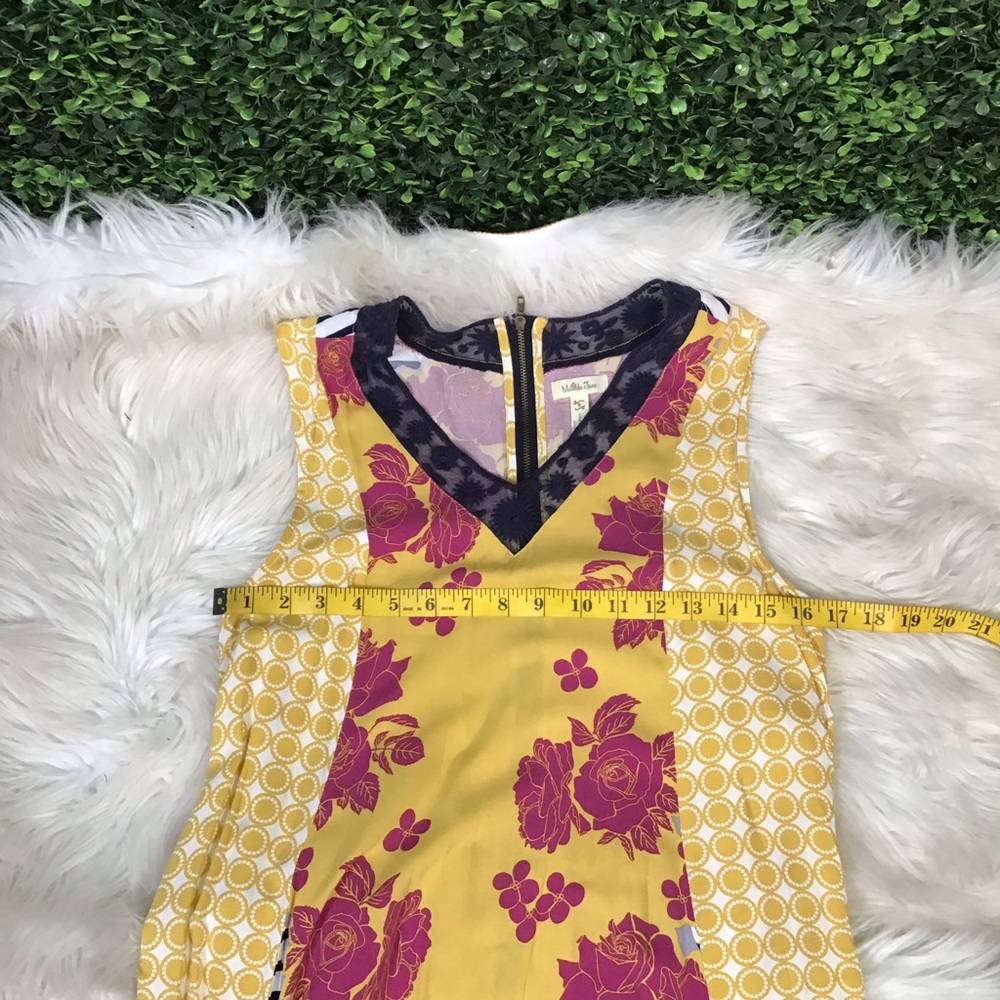 Nwot Matilda Jane Yellow patchwork shift Dress - Picture 7 of 8
